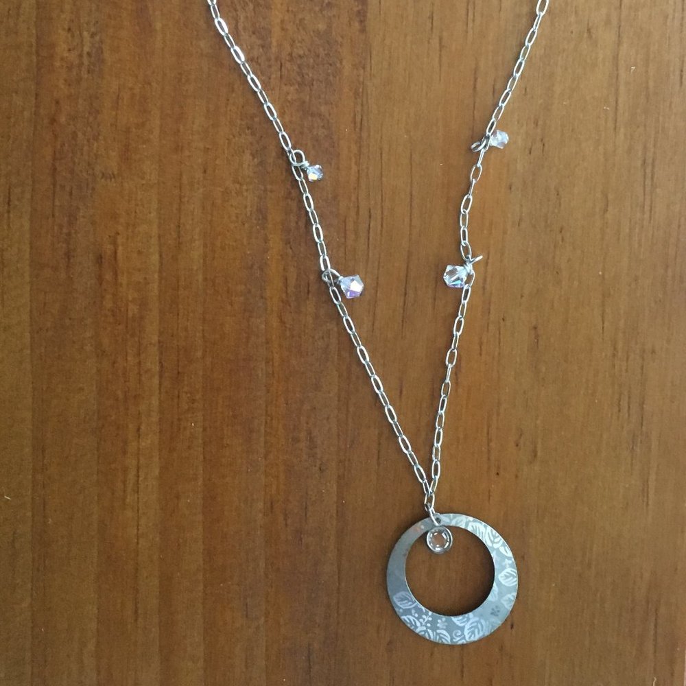 Holly Yashi Leaf Print Sparkle Necklace